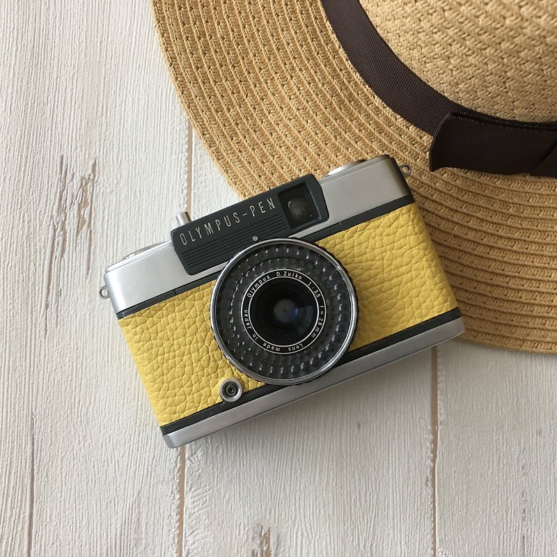 Olympus PEN EE-2 Film Camera with  yellow shrink genuine leather - Cameras - Other Metals Yellow