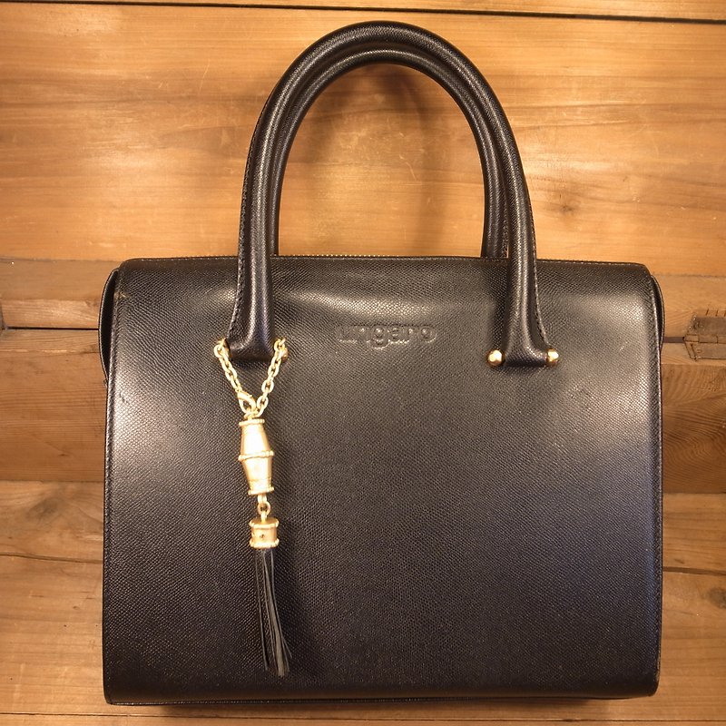 Old bones UNGARO black handbag VINTAGE - Handbags & Totes - Genuine Leather Black