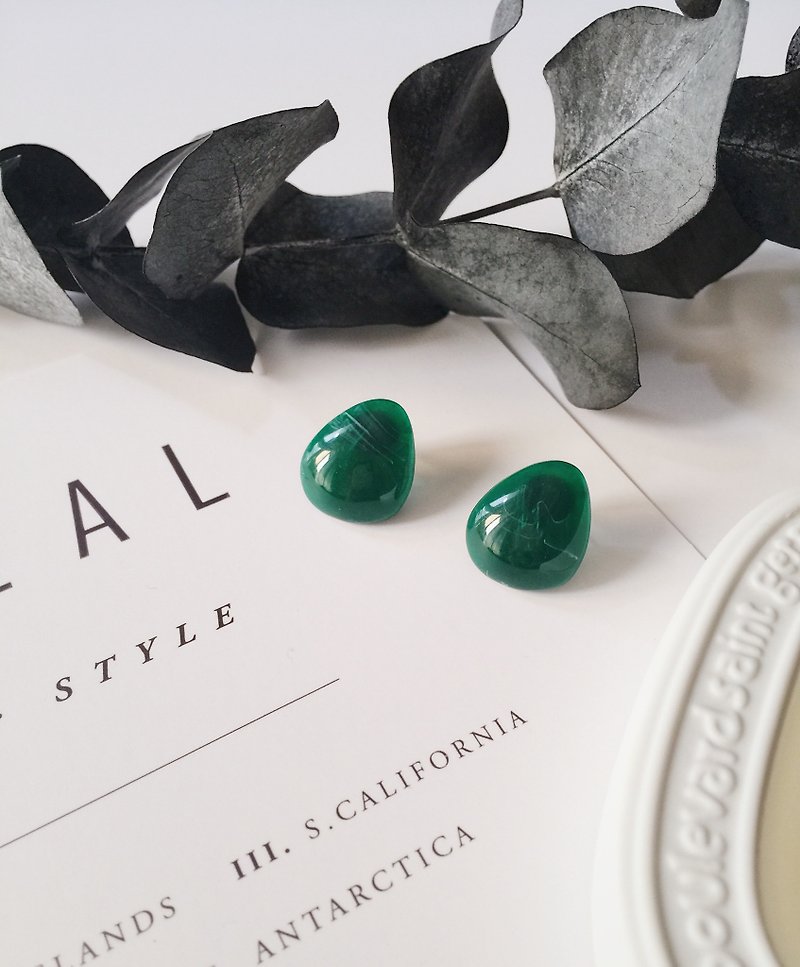 La Don - Egg-shaped sweet candy - Green ear/ear clip - Earrings & Clip-ons - Resin Green