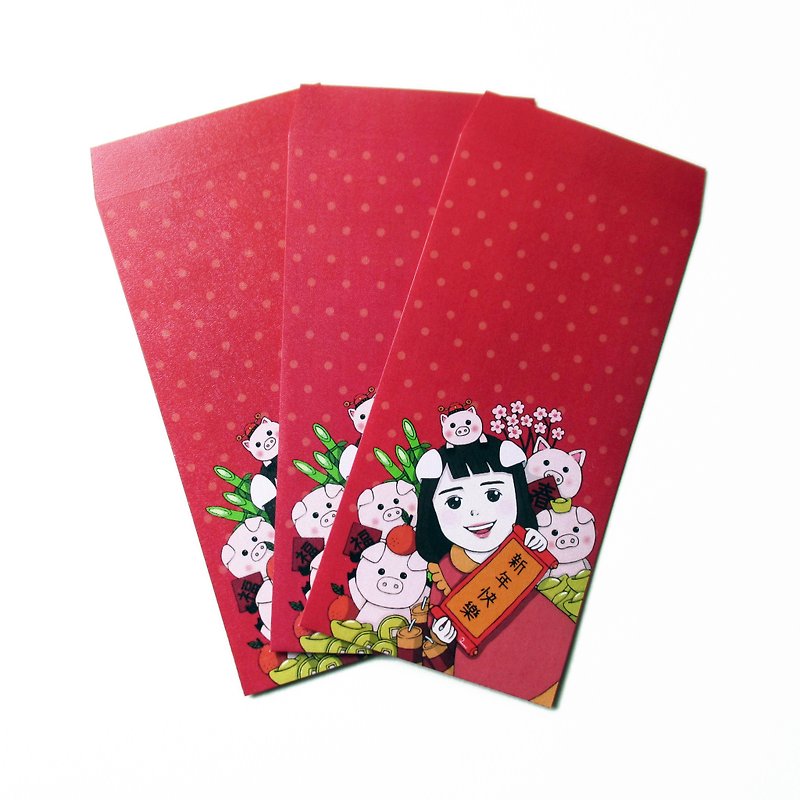 2019 New Year Pigs Limited Red Bag - Chinese New Year - Paper 