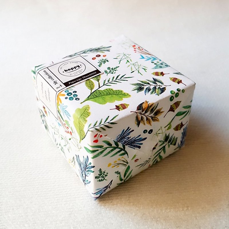 Mini Box-Bloom green Washi Tape - มาสกิ้งเทป - กระดาษ 