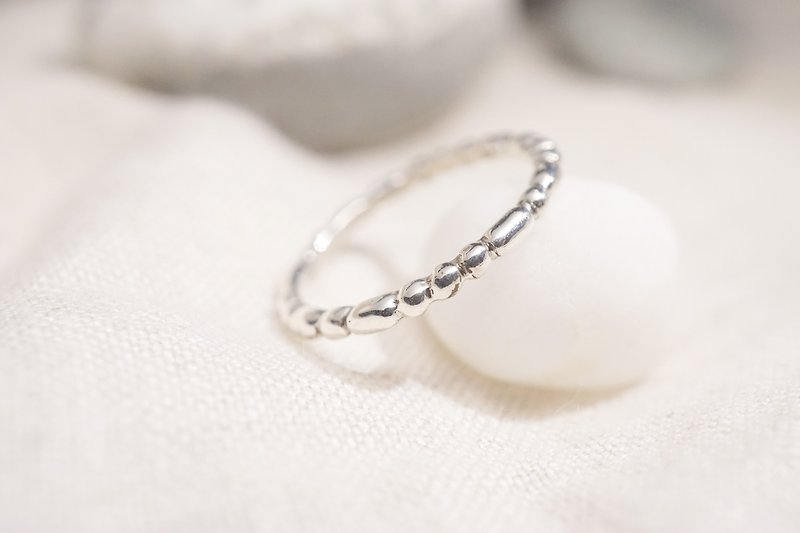 Poem of Time-Small Stone Line Ring/Tail Ring - General Rings - Sterling Silver Silver