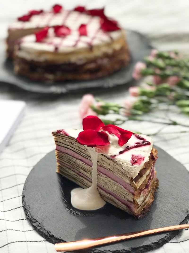 玫瑰覆盆子千層 6寸宅配 - 蛋糕/甜點 - 新鮮食材 
