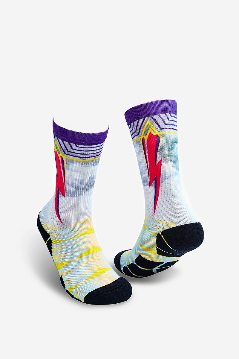 【Chainloop】 LIFEBEAT fashion X sports socks Lightning lightning beam design socks with boys and girls size - Socks - Cotton & Hemp 