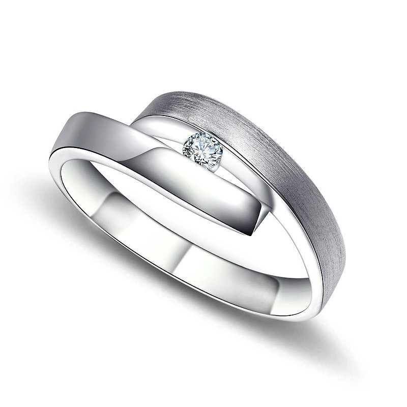 繽紛圓舞曲 鑽石對戒 男用戒指 結婚對戒推薦 - 對戒 - 鑽石 銀色