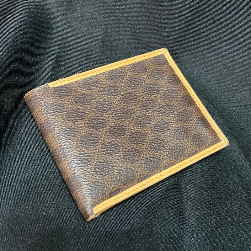 CELINE 經典老花 古董皮夾 短夾 義大利製 vintage - 錢包/皮夾/長短夾 - 其他材質 卡其色