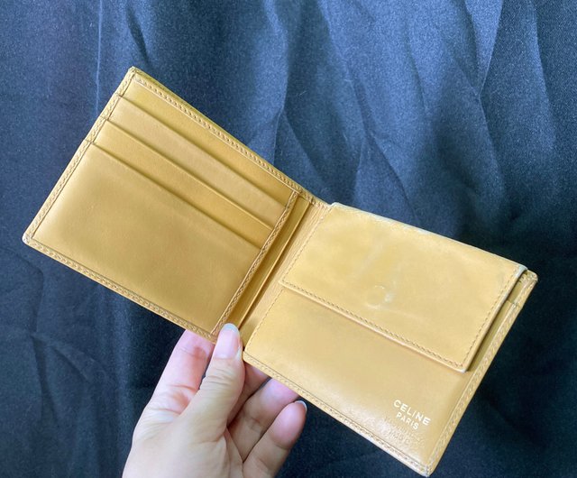 CELINE classic presbyopia antique leather wallet short clip made in Italy  vintage - Shop 1j-studio Wallets - Pinkoi