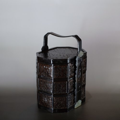 【煎茶道具】提籃籠 人物彫 提手 竹編 古美術 骨董 500x0.jpg