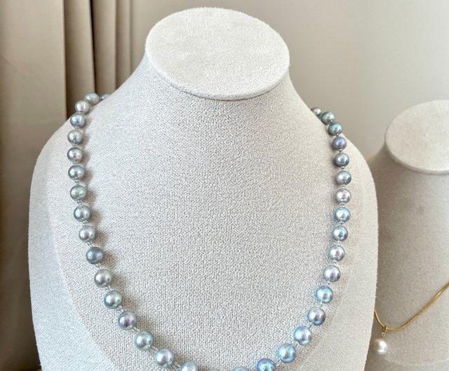 天興天然海真珠の真のデュオリネンスウェット チェーン/ロング ネックレス/ブレスレットがいっぱい - ショップ アテナパールデザイン ネックレス -  Pinkoi