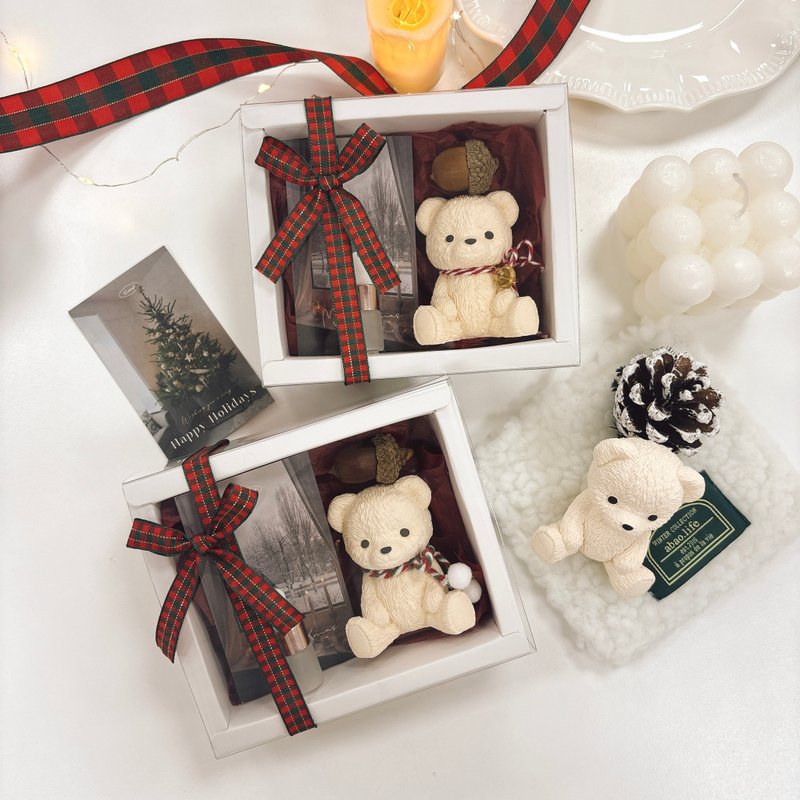 [Christmas Gift Box] Upgraded Teddy Diffusing Stone Fragrance Dry Flower Gift Box Christmas Exchange Gift - น้ำหอม - วัสดุอื่นๆ หลากหลายสี