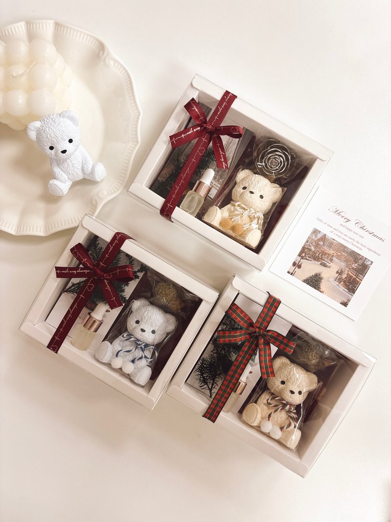 【聖誕禮盒】升級版泰迪擴香石香氛乾燥花禮盒 聖誕節 交換禮物 - 香氛/精油/擴香 - 其他材質 多色