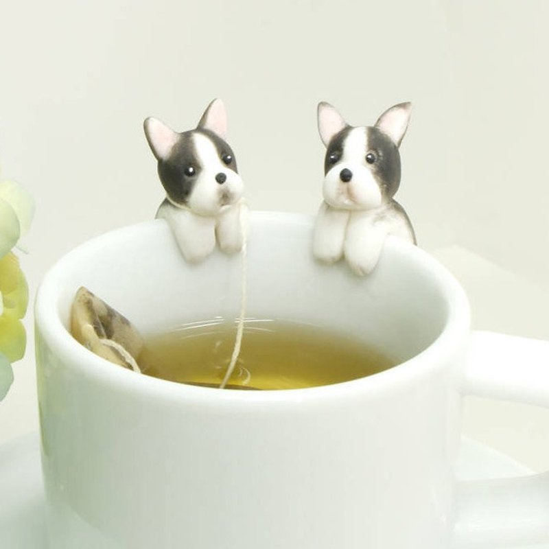 掛杯波士頓犬茶包架 法鬥犬 - 茶壺/茶杯/茶具 - 黏土 