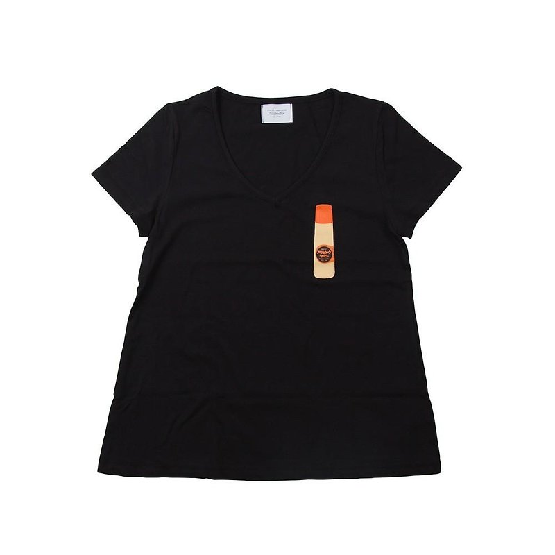 Arabic Yamato Nori Print T-shirt Ladies Free Size Tcollector - เสื้อผู้หญิง - ผ้าฝ้าย/ผ้าลินิน สีดำ