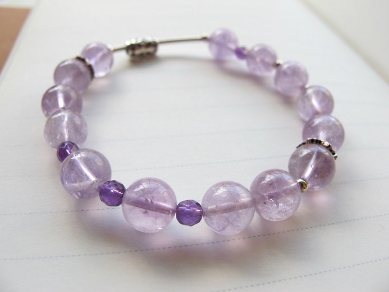 Amethyst x 925 Silver [梓馨] - Handmade Natural Stone Series - Bracelets - Crystal Purple