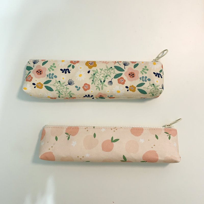 Pink peach elegant garden zipper pencil case pencil case - Pencil Cases - Cotton & Hemp Multicolor