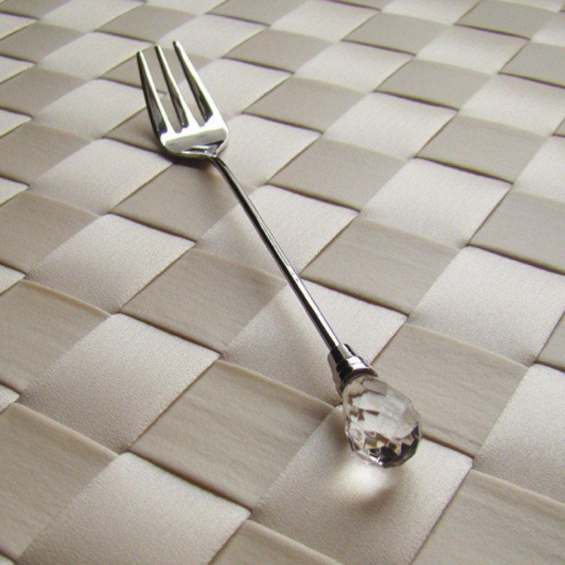 【Japan Shinko】Made in Japan-Afternoon Tea Crystal Diamond Series-Loose Diamond Snack Fork - Cutlery & Flatware - Stainless Steel Multicolor