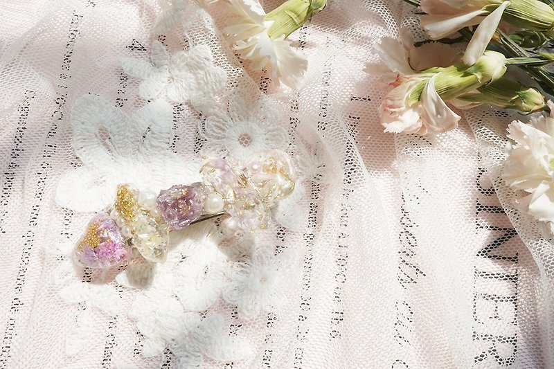 Pearsea Weibo ピ ア ス - Lavender Ore-shaped hairpin - Hair Accessories - Plants & Flowers Purple