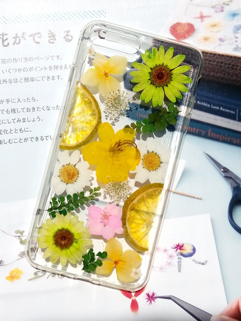 Pressed flowers phone case, Fit for iPhone 7 plus,iPhone 8 plus, Summertime - เคส/ซองมือถือ - พลาสติก หลากหลายสี