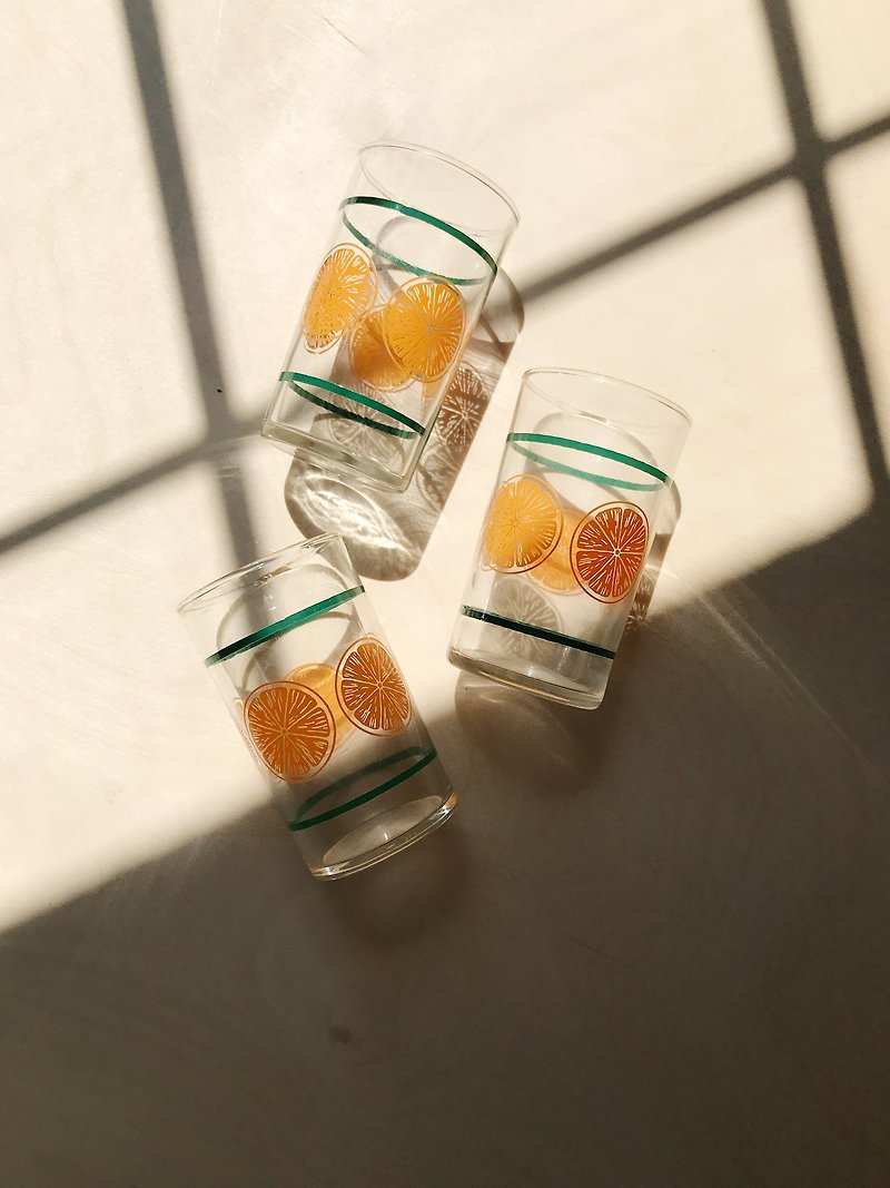 早期水杯/ 玻璃杯/ 夏日橘子 - 杯/玻璃杯 - 玻璃 透明