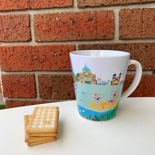 Suki McMaster NEW Latte Mug - Picnic Koalas - Melbourne Limited Edition