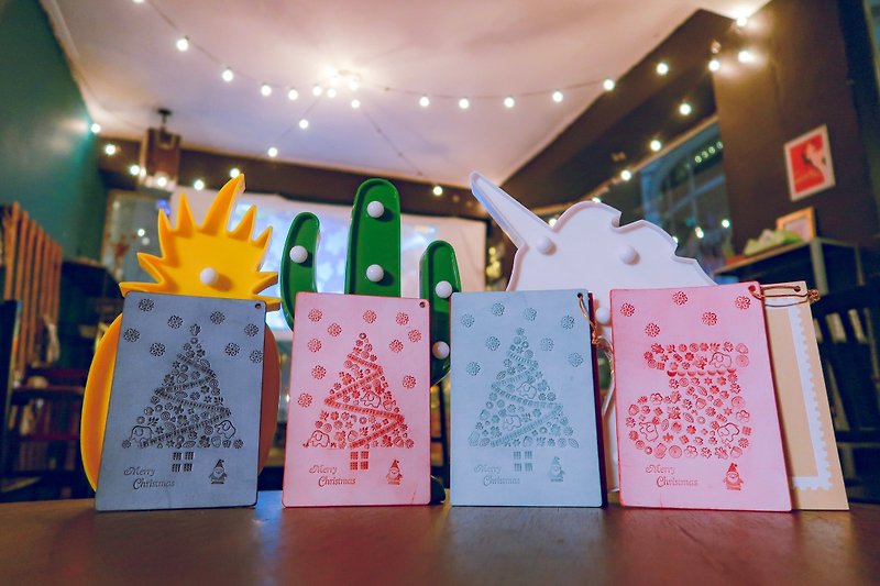 【Mini5】皮製聖誕卡片 / 聖誕禮物 / 交換禮物 / 客製化 - 心意卡/卡片 - 真皮 多色
