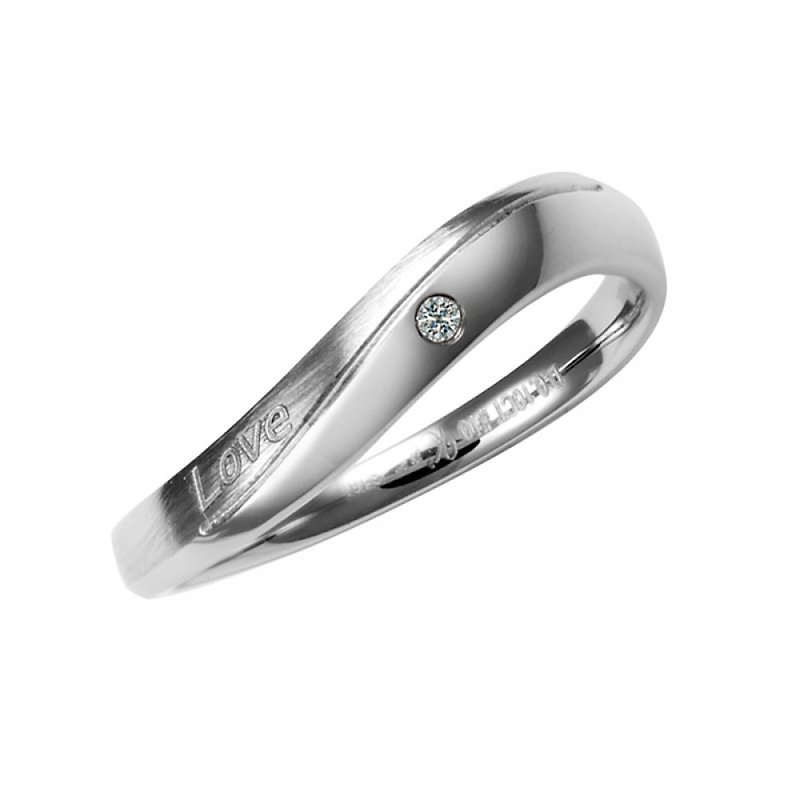 Diamond 316L Stainless Steel Ring Casting Jewelry for Female - Couples' Rings - Diamond Silver