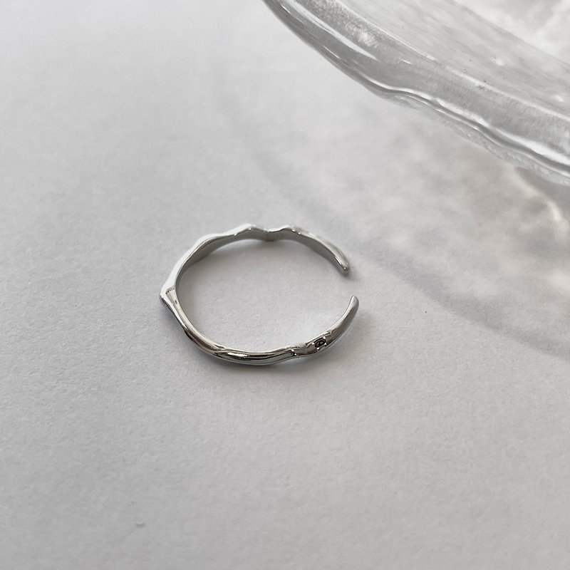 │Minimalist│Rock • Open Ring•Sterling Silver Ring•Irregular•Can touch water for anti-allergy - General Rings - Sterling Silver 