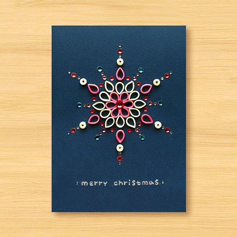 手工捲紙立體卡片 _ 夢幻雪花夜光聖誕_A ..... 聖誕卡、聖誕節 - 卡片/明信片 - 紙 藍色