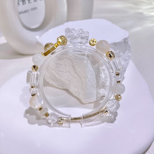 𝐂𝐢𝐫𝐫𝐮𝐬 太雲晶礦半寶石設計 純粹 龍首 珍珠貝母 | 白月光 | 白水晶 |水晶手鍊A12-2