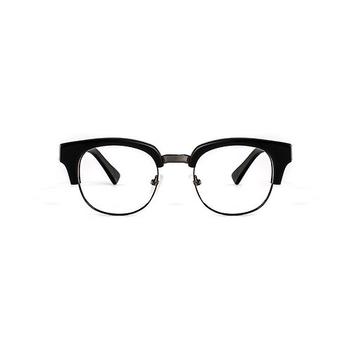 框框 2ND FRAME 紳士雅痞霧黑金屬板材複合材質眉框眼鏡