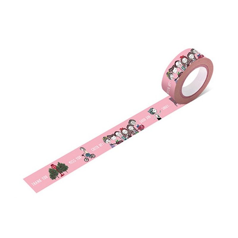 Dorothy paper tape-white on red background (9AAAU0010) - Washi Tape - Paper Pink