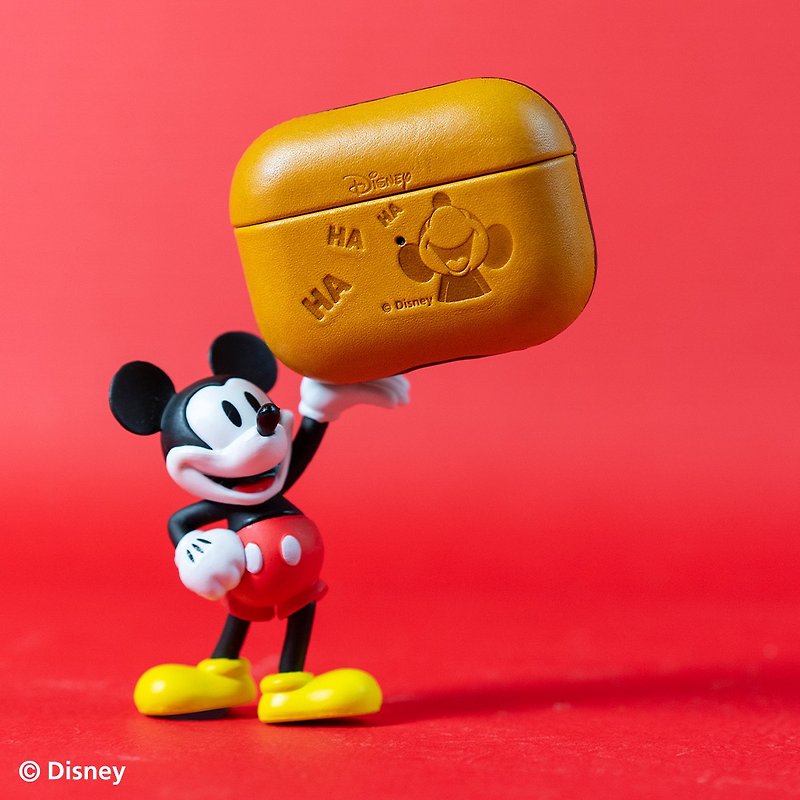 Disney Collection - AirPods Pro Leather Case Mickey/Three Eyes/Toy Story - เคส/ซองมือถือ - หนังแท้ สีนำ้ตาล