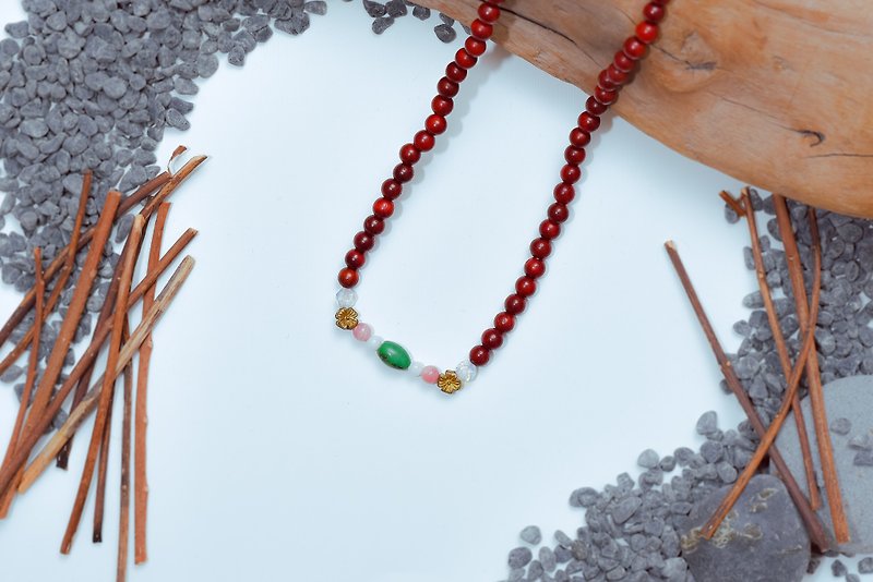 Suddenly (108 bracelets/rosary series) red sandalwood -- open up the mind - Bracelets - Wood Red