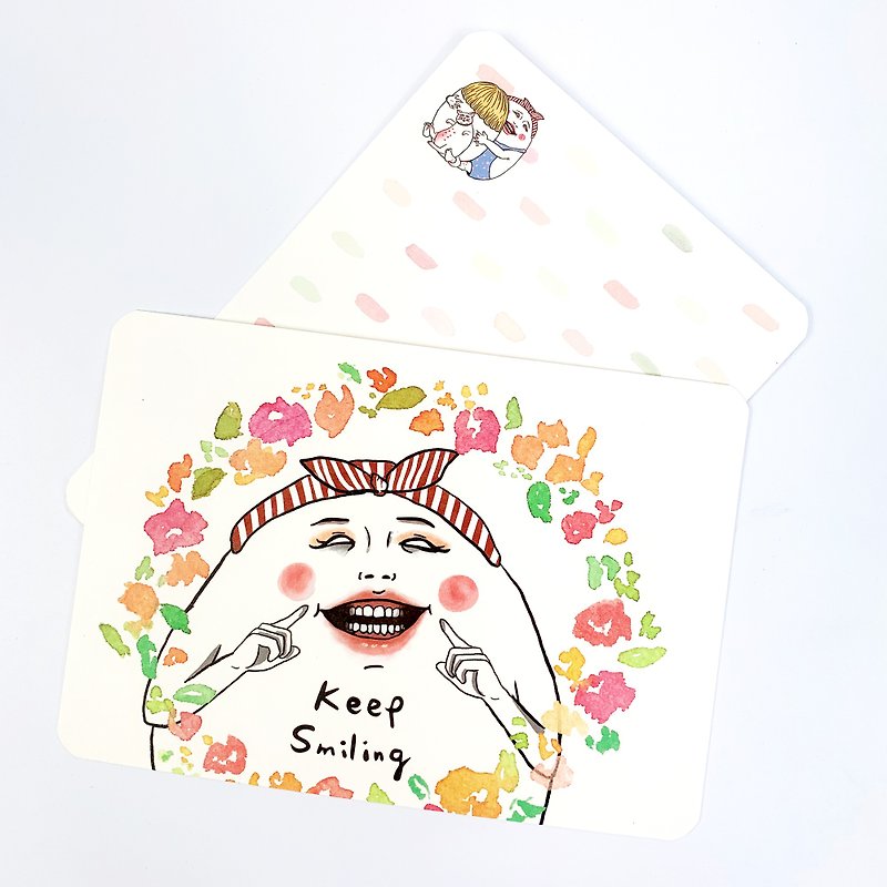 Keep smiling / postcard - Cards & Postcards - Paper White