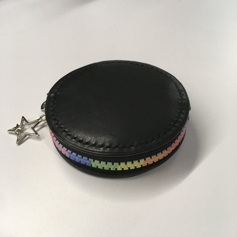 【Customized Gift】【TOSCANO Leather】Rainbow Zipper Leather - Coin Purses - Genuine Leather Multicolor