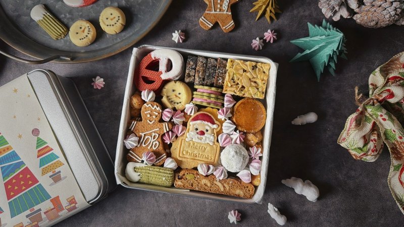 [Shipping at room temperature - Christmas recommendation - early bird discount] Christmas treasure tin box biscuit gift box - Handmade Cookies - Fresh Ingredients 