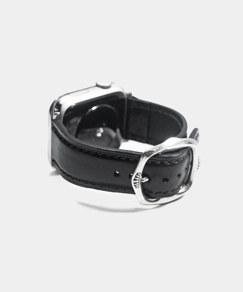 Arrow Buckle Apple Watch Strap_Black - 錶帶 - 真皮 黑色
