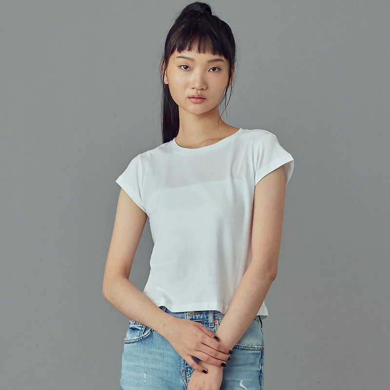 Look at me | Cotton short short sleeves | CLAP - Women's T-Shirts - Cotton & Hemp White