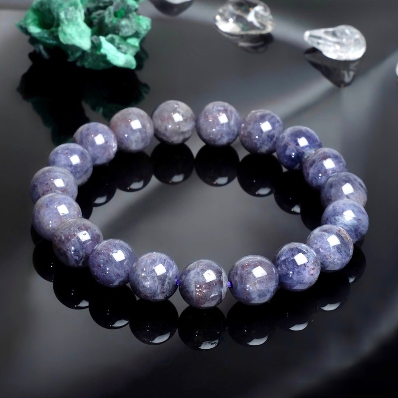 #306一圖一物/9.5mm星空貓眼血滴堇青石水晶手鍊 斯里蘭卡 多礦 - 手鍊/手環 - 水晶 紫色