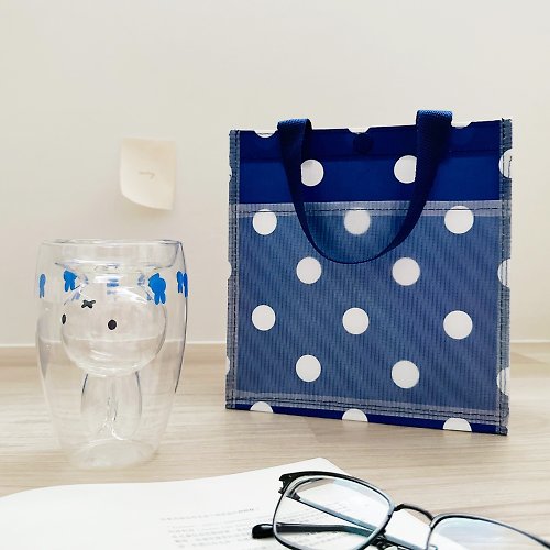 Sunny Bag Sunny Bag-小方形防水購物袋-藍底白點