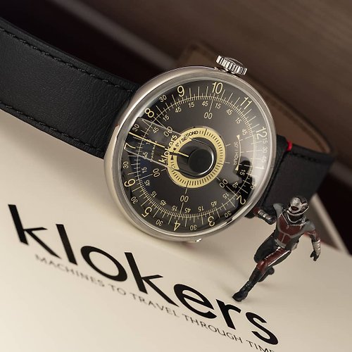 klokers 庫克錶 KLOK-08-D3 黑軸+單圈皮革錶帶_加碼贈送原廠手環