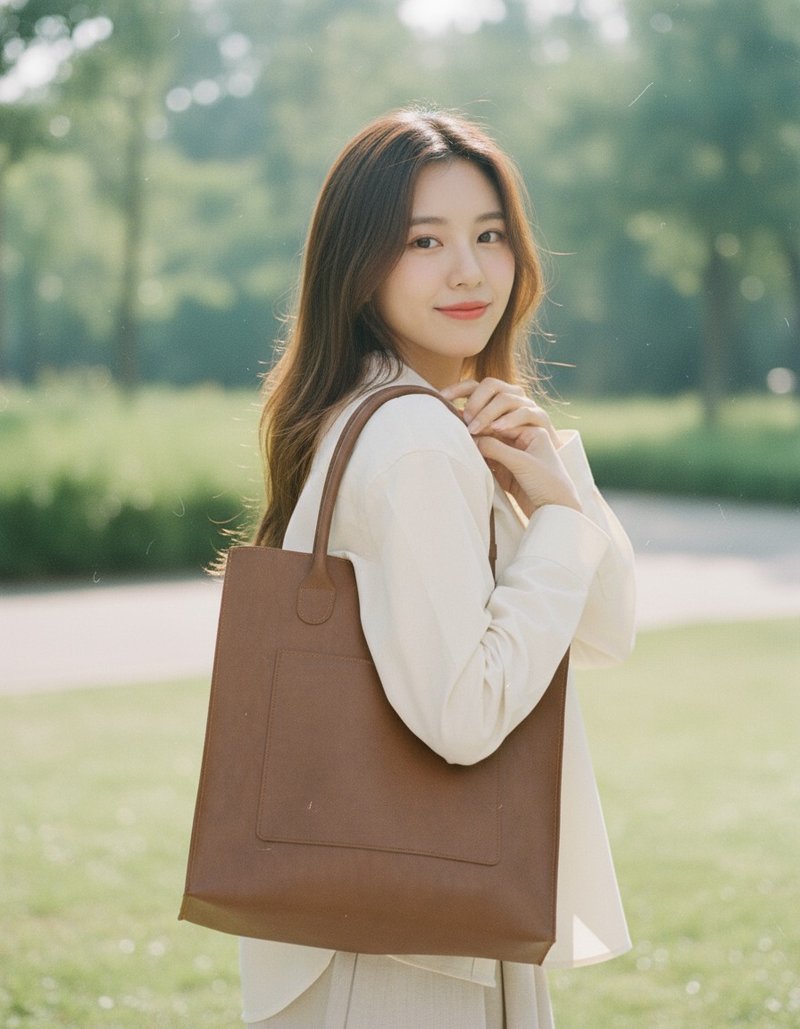 WARALEE's DAY | 大型包 - 棕色 - 手提包/手提袋 - 人造皮革 咖啡色