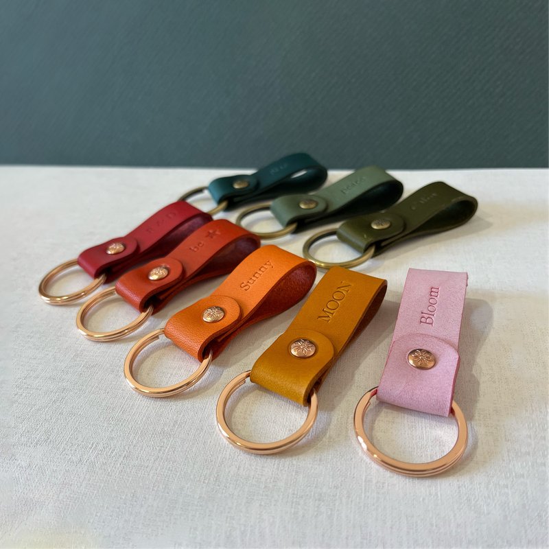 Cube レザーキーホルダー ガーデンシリーズ/植物タンニンなめし革キーホルダー/カップルギフト【2個セット】 - キーホルダー・キーケース - 革 