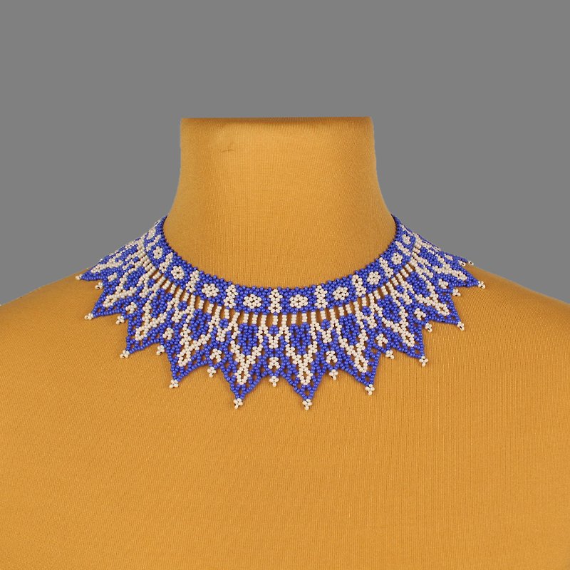 Handmade jewelry statement accessories for woman - สร้อยคอ - แก้ว สีน้ำเงิน