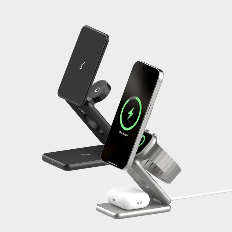 【UNIU】Z3 三合一折疊無線充電器 (兼容 MagSafe) - 無線充電盤/板/座 - 鋁合金 