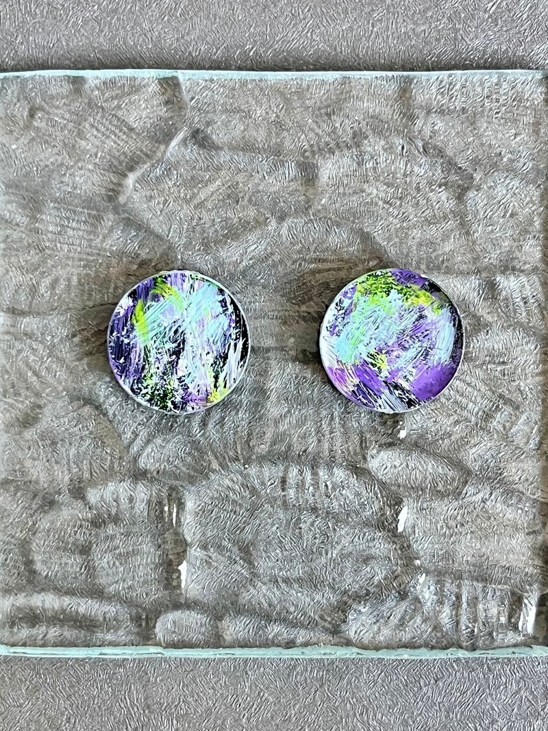 Circle M Earrings/ Clip-On No.12 - ต่างหู - พลาสติก สีดำ