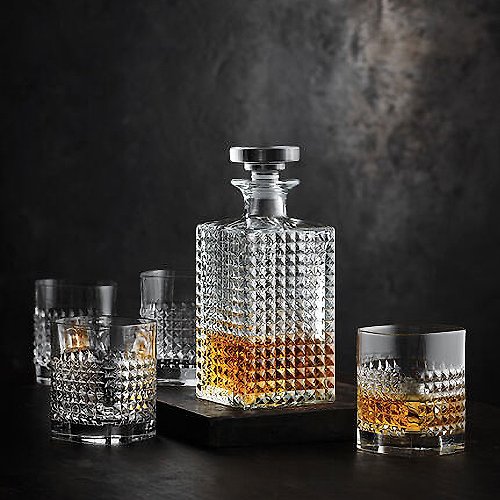 Luigi Bormioli Elixir Spirits Decanter & DOF Tumbler Set - 5 Pieces