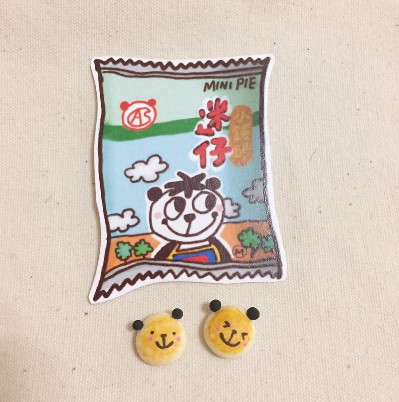 QQ Cowboy Blonde small steamed bread earrings (can change the ear clip type) ((full 600 random send mystery small gift)) - Earrings & Clip-ons - Clay Multicolor
