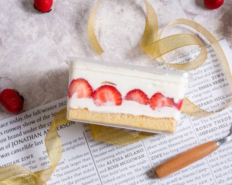 Strawberry box/sugar-free and starch-free dessert/cake - Cake & Desserts - Fresh Ingredients Red