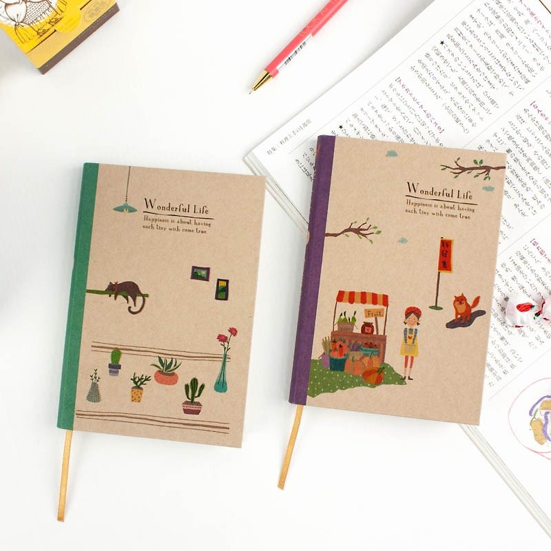 [Promotion] Chuyu A6/50K Illustrator Note/Leather Handbook/Notebook/Illustration Inside Page - สมุดบันทึก/สมุดปฏิทิน - กระดาษ สีนำ้ตาล